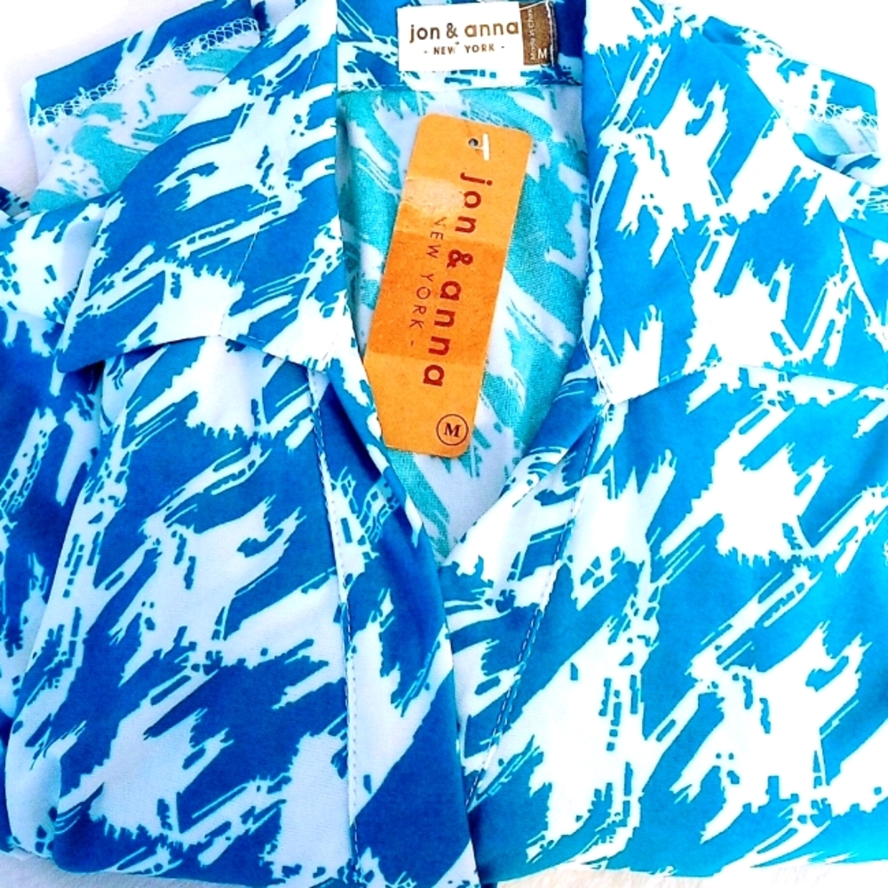 Women's Soft silky Teal and White dress